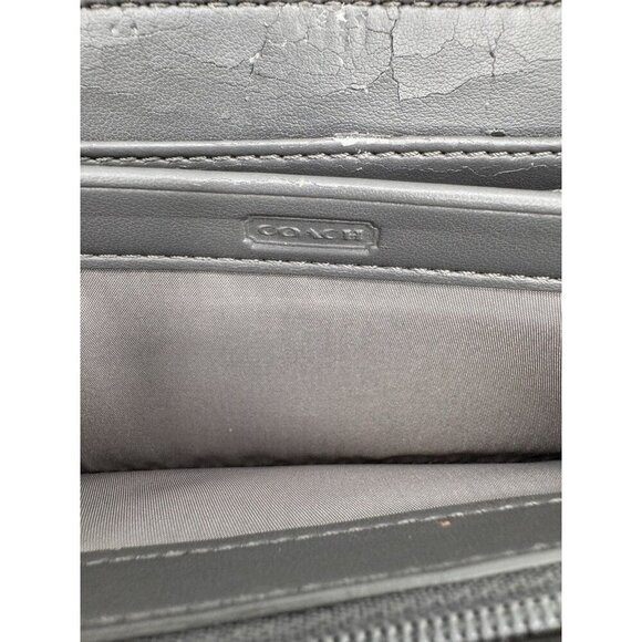 Vintage Rare Coach Wallet Medallion Circle Patchwork Metallic Silver/Gold Zip - Picture 6 of 6